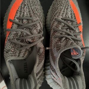 Adidas Yeezy Boost 350 V2 Gray and Orange Sneakers
